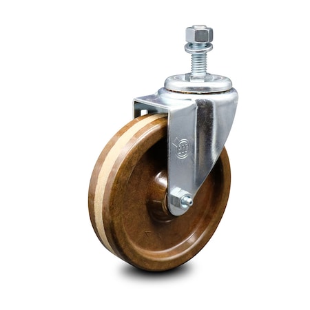Service Caster 5 Inch High Temp Phenolic Wheel Swivel 1/2 Inch Threaded Stem Caster SCC SCC-TS20S514-PHSHT-121315